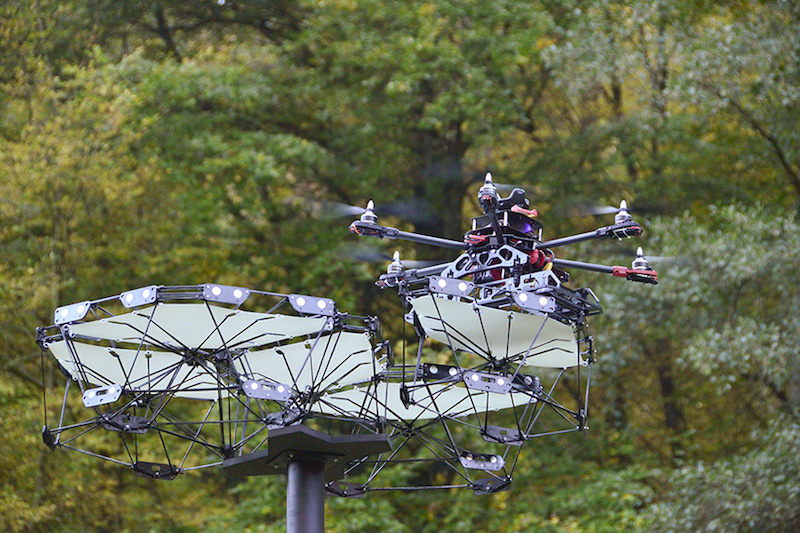 Drone reconfiguring the canopy system