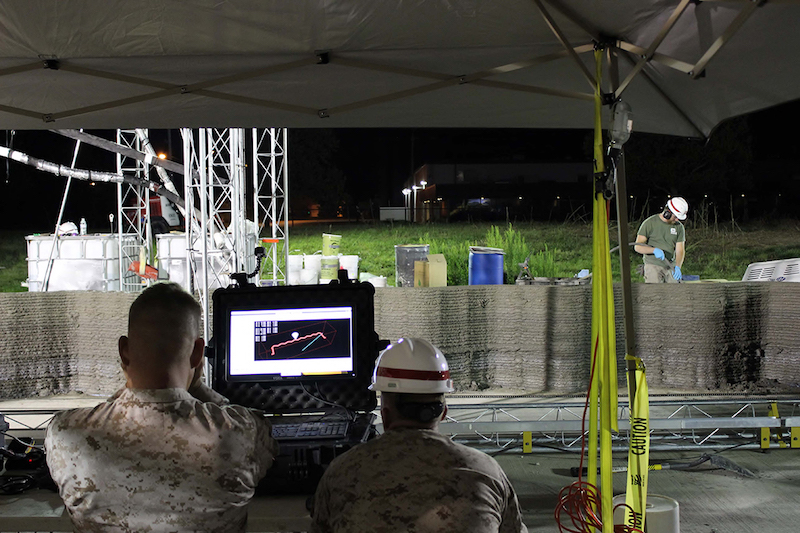 Marines printing a barracks