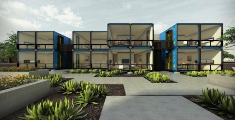 phoenix home constructed of shipping containers